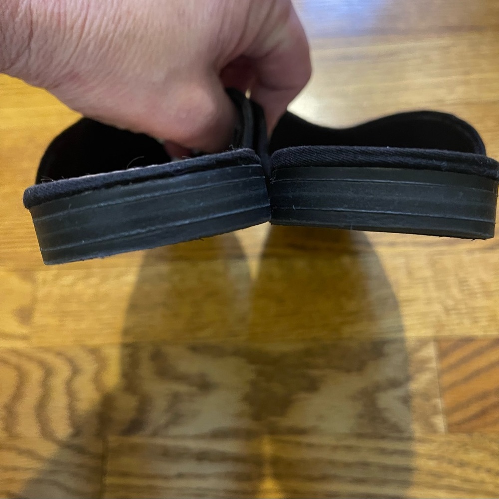 Black Round Toe Faux Suede Mule Slide Shoes - Picture 9 of 10